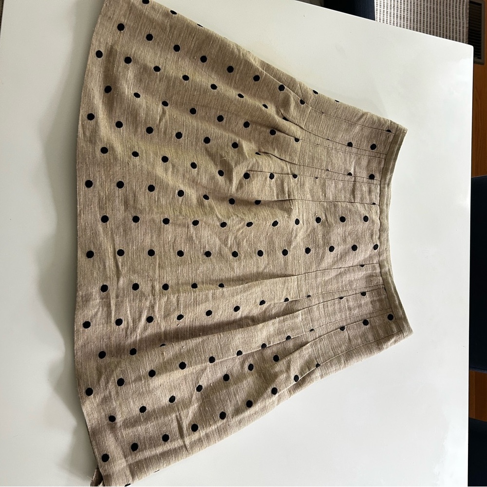 Akris Punto Beige Silk with Black Polka Dots